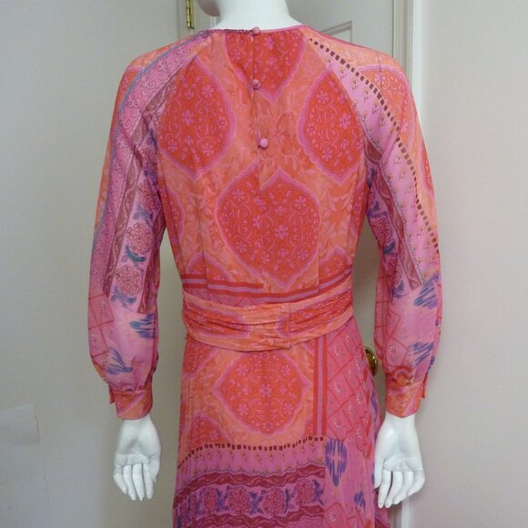 Teri Jon By Rickie Freeman Chiffon Floral Pleated Maxi Gown - Picture 13 of 14